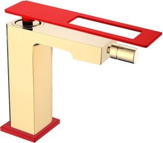 Смеситель для биде Boheme Q золото/красный 146-GR